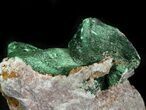Silky, Fibrous Malachite Crystals on Matrix - Morocco #42016-1